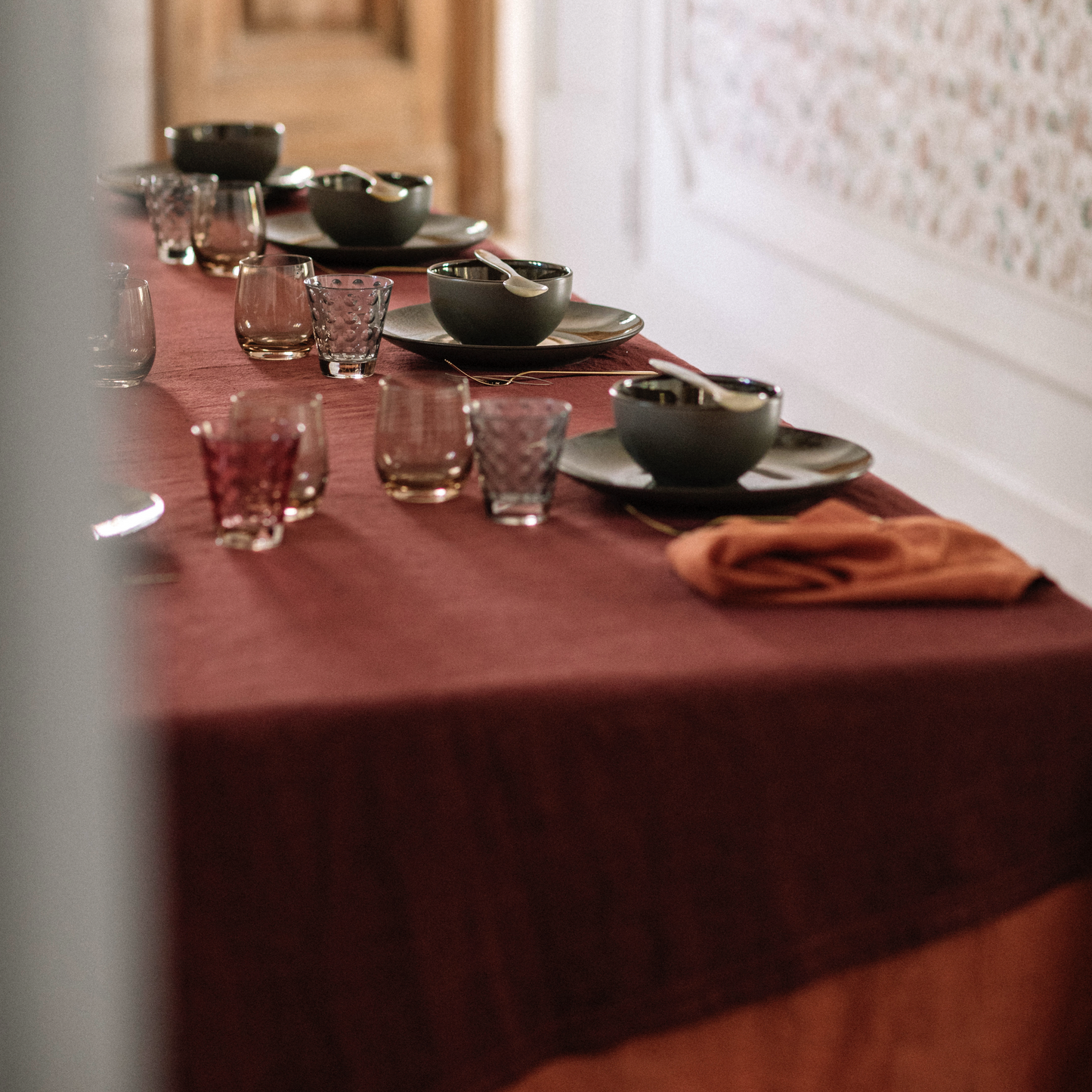 Tablecloth - Pure Linen Washed - Bordeaux