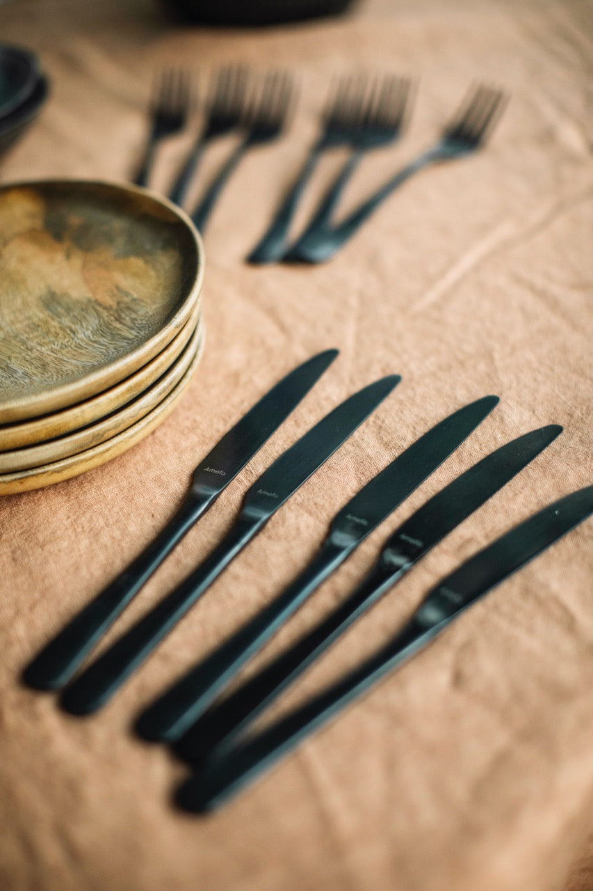 Cutlery - Stainless Steel - Black Set of 24 pcs.