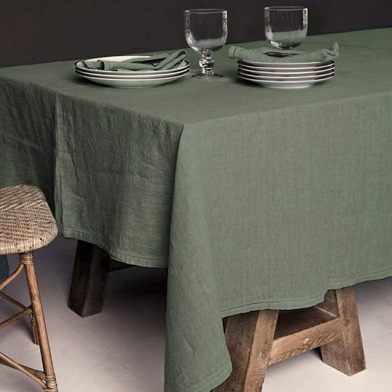 Tablecloth - Pure Washed Linen - Acacia Green