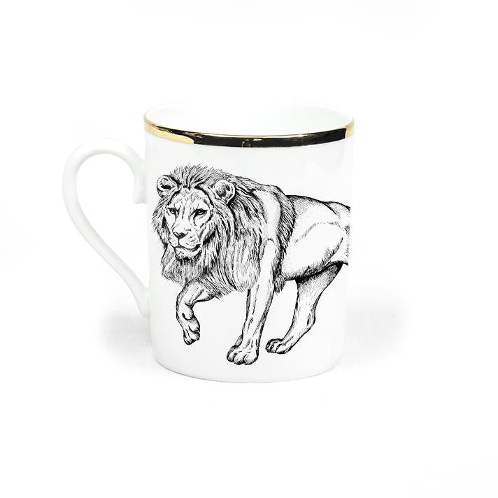 Mug - Porcelain From Limoges - Lion Design - Lo de Manuela