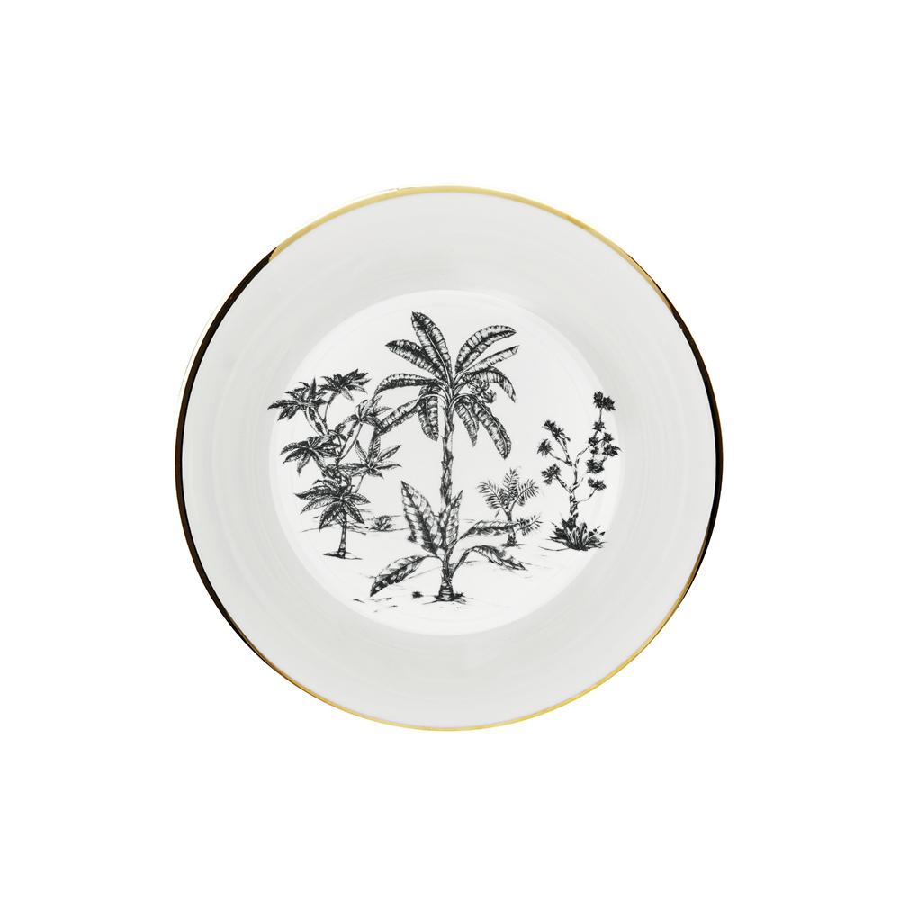 Soup Dish - Limoges Porcelain - Palms Design - Lo de Manuela