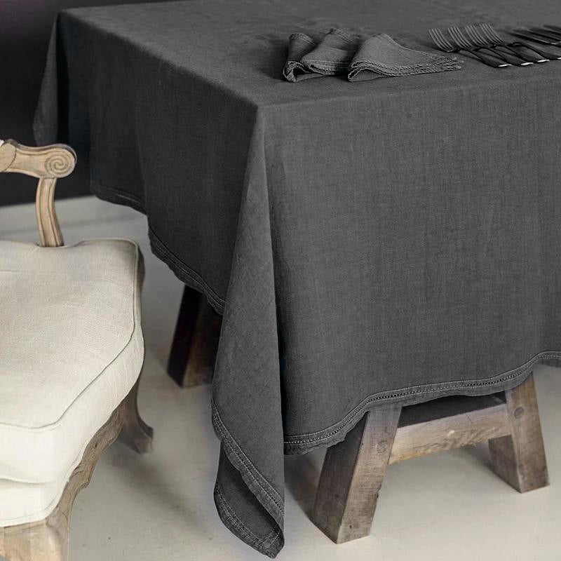 Tablecloth - Pure Linen Washed - Lead Grey