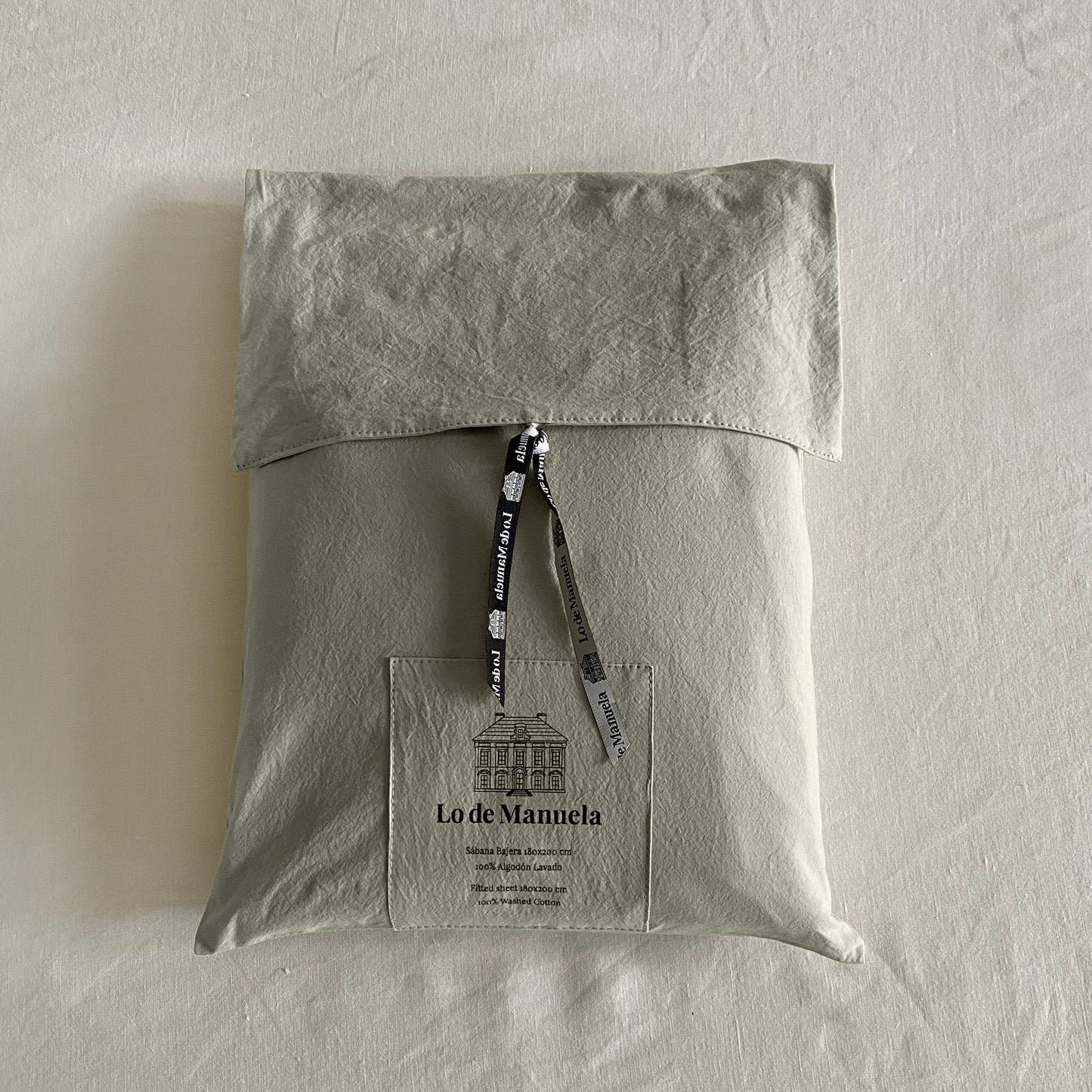 Cotton Washed Bed Linen - Khaki Color