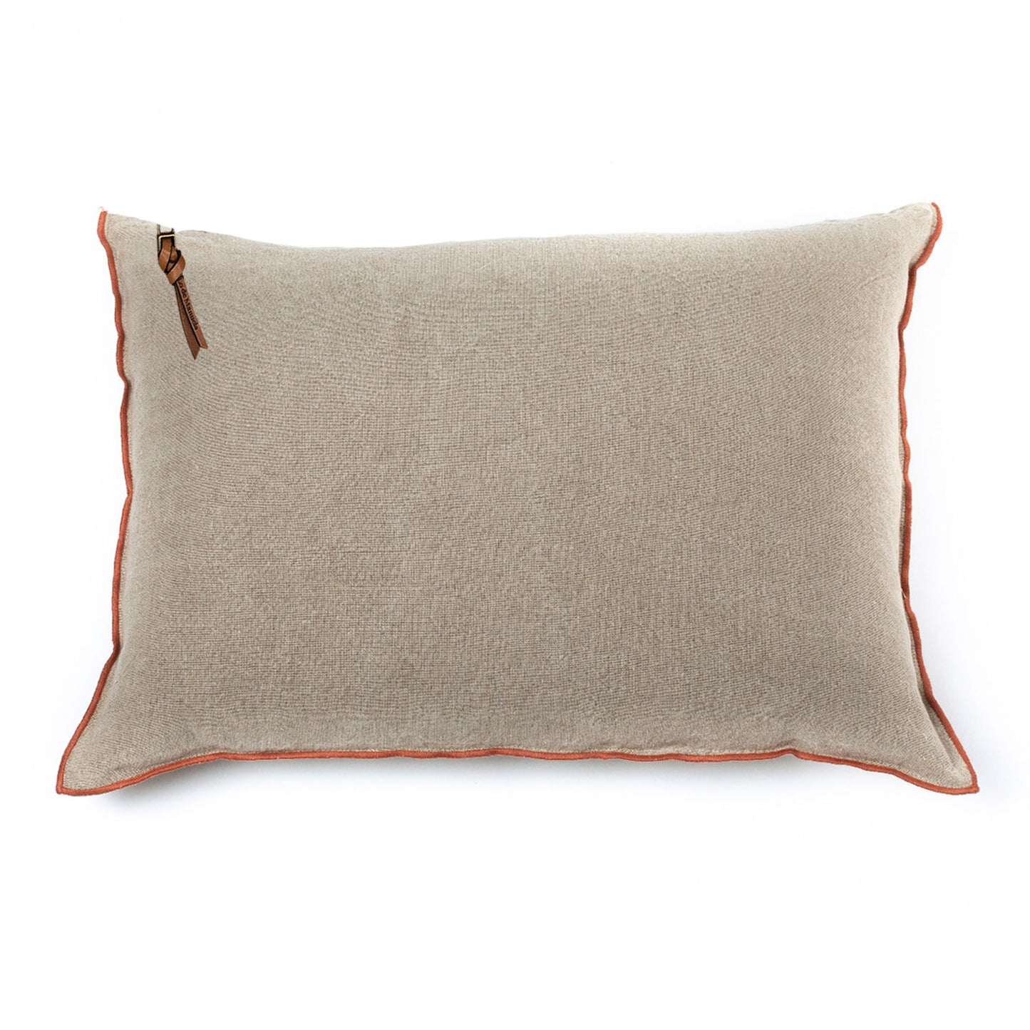 Funda De Cojín · Puro Lino Lavado · base Natural/Naranja