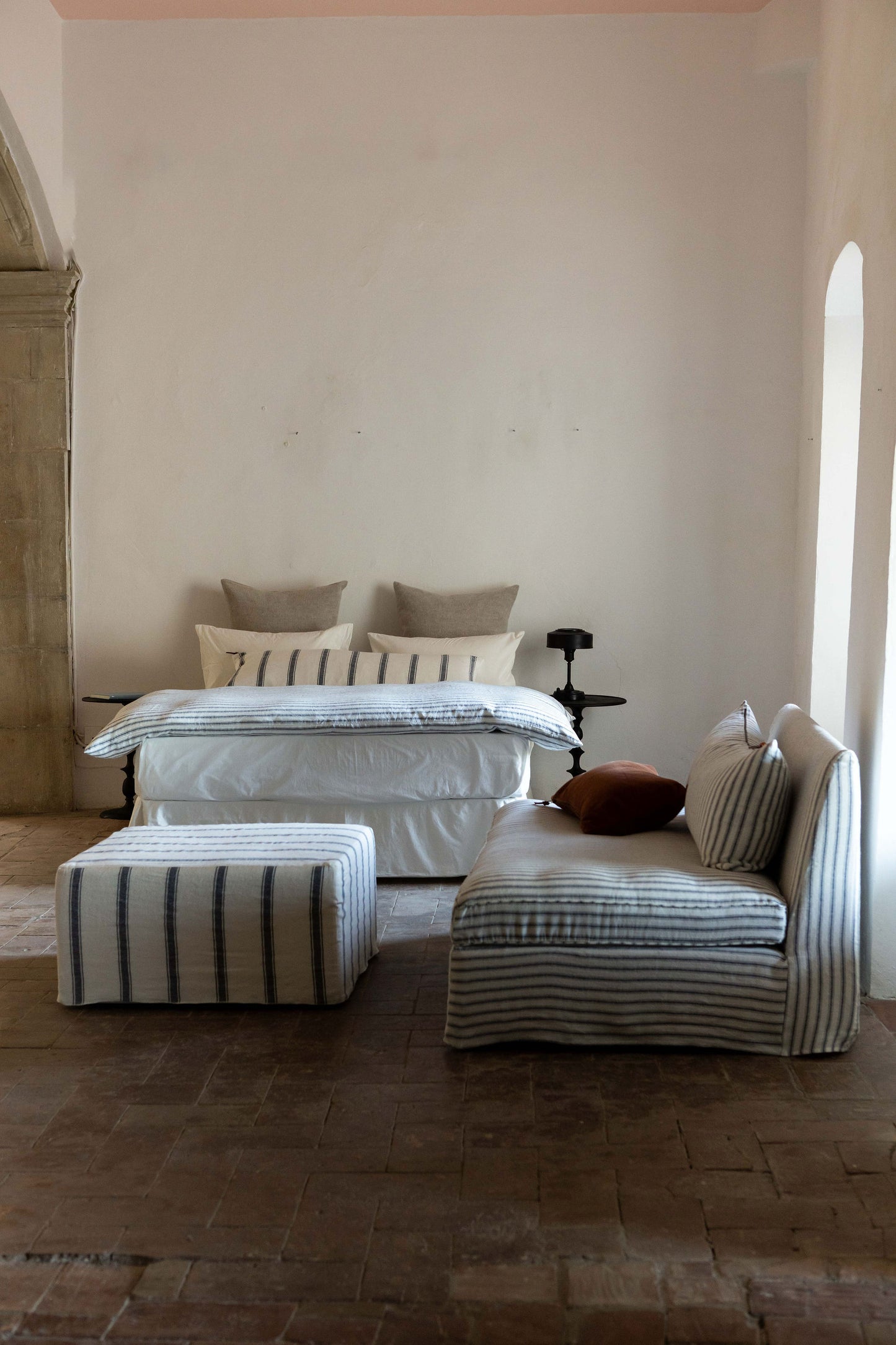 Puff rayas · Puro Lino lavado · Jeff