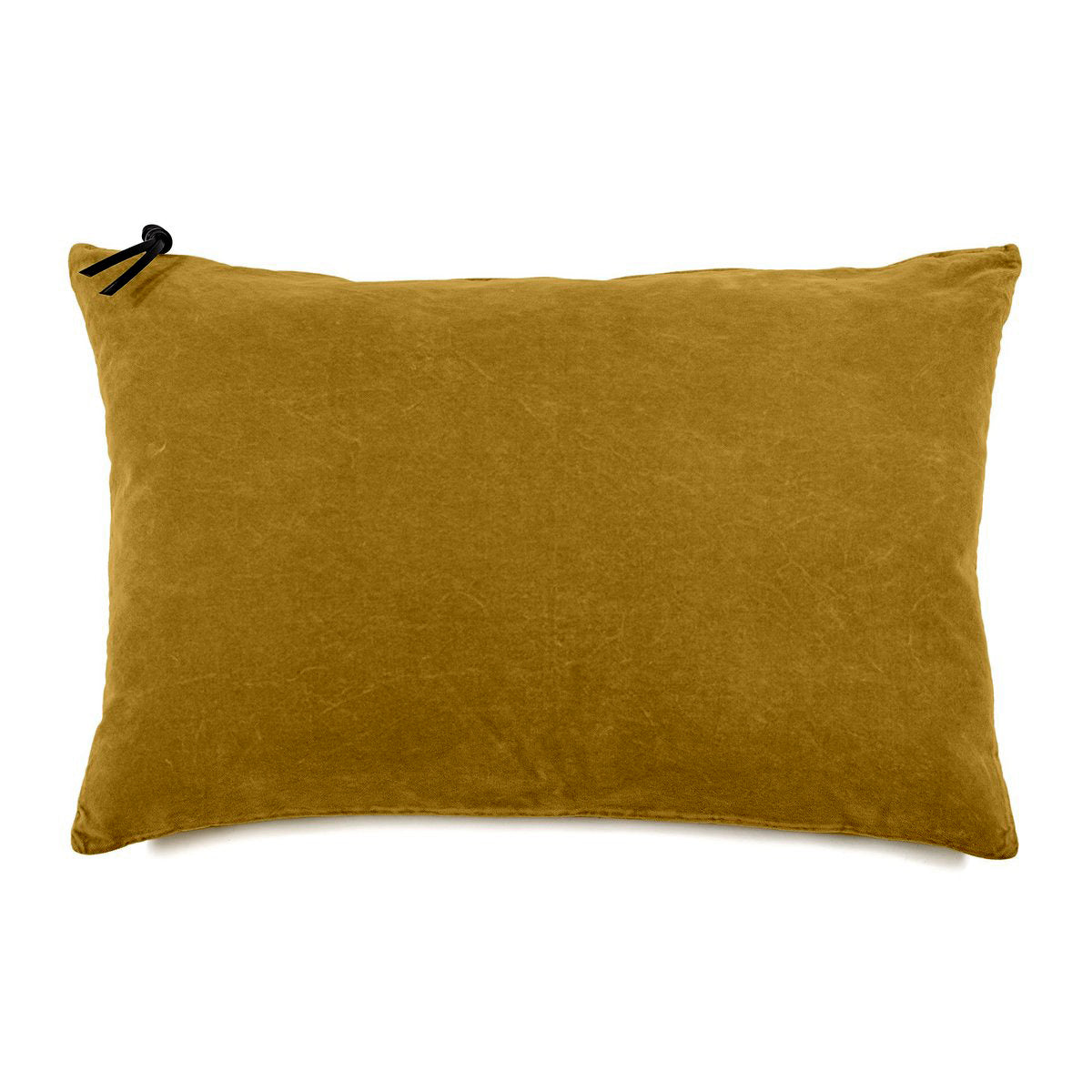 Funda De Cojín · Terciopelo Lavado · Mostaza