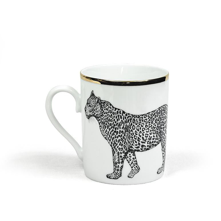 mug léopard en porcelaine de Limoges