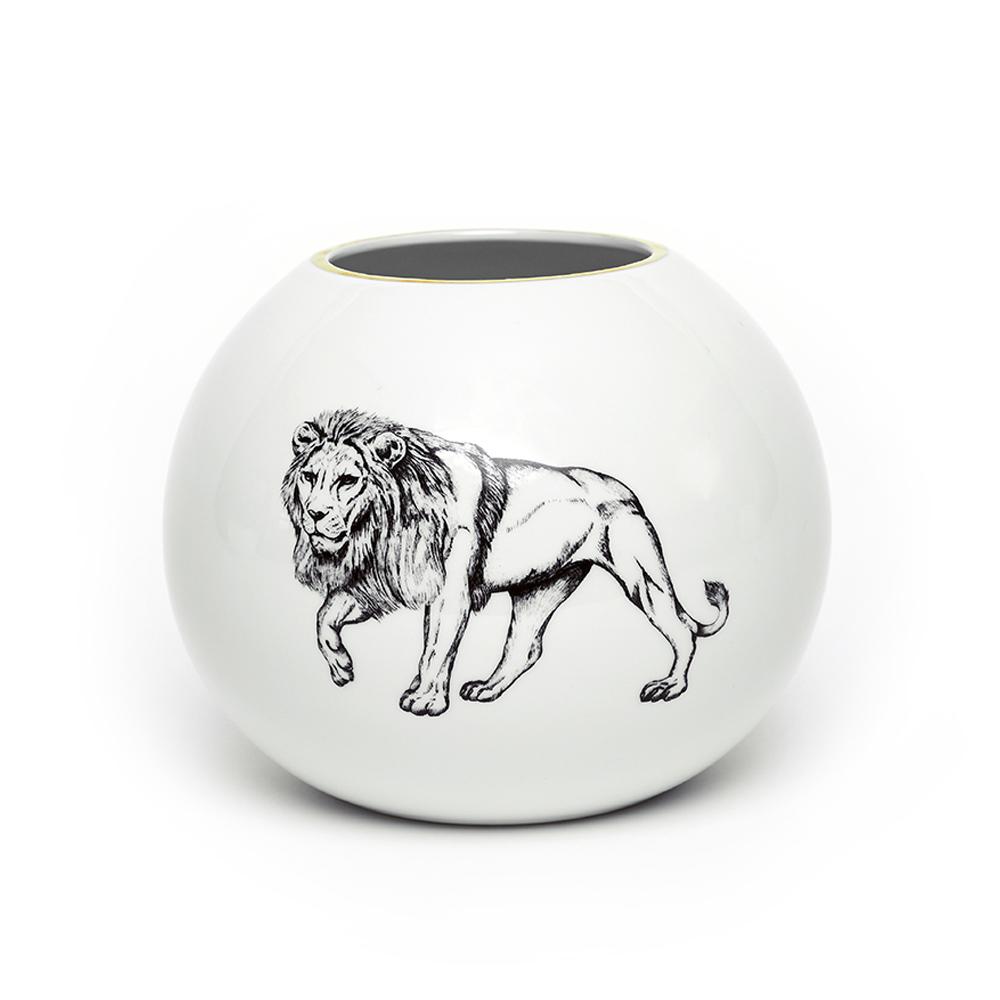 Grand vase - Porcelaine de Limoges - Motif Lion - Lo de Manuela