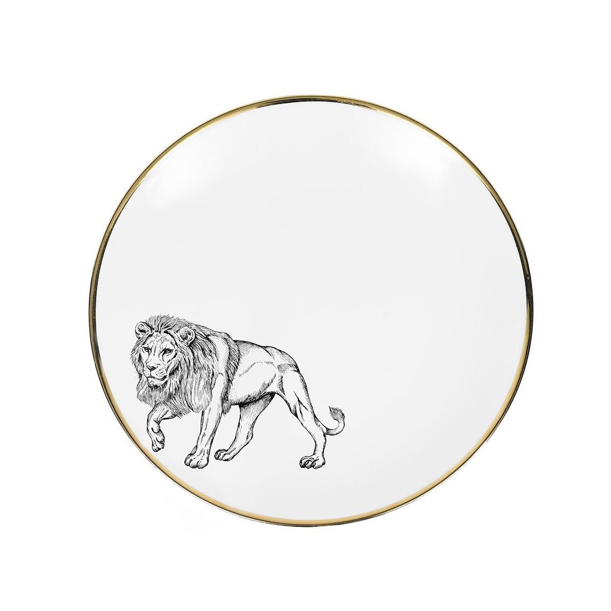Grand plat - Porcelaine de Limoges - Motif Lion - Lo de Manuela