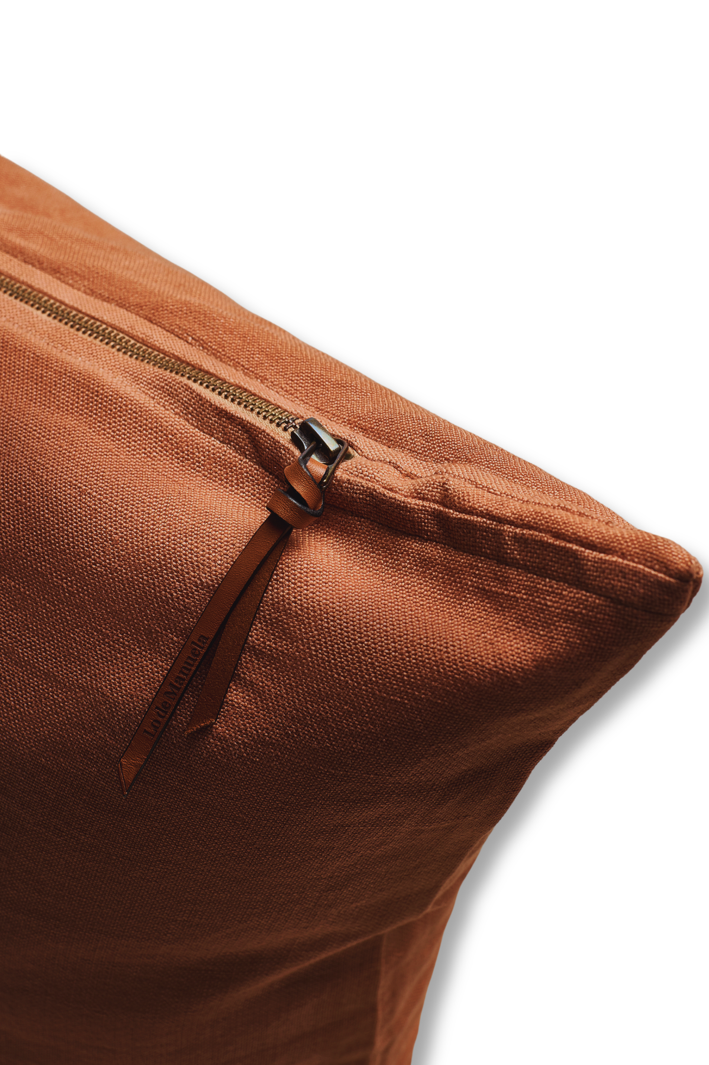Funda De Cojín · Puro Lino Lavado · Naranja Oscuro