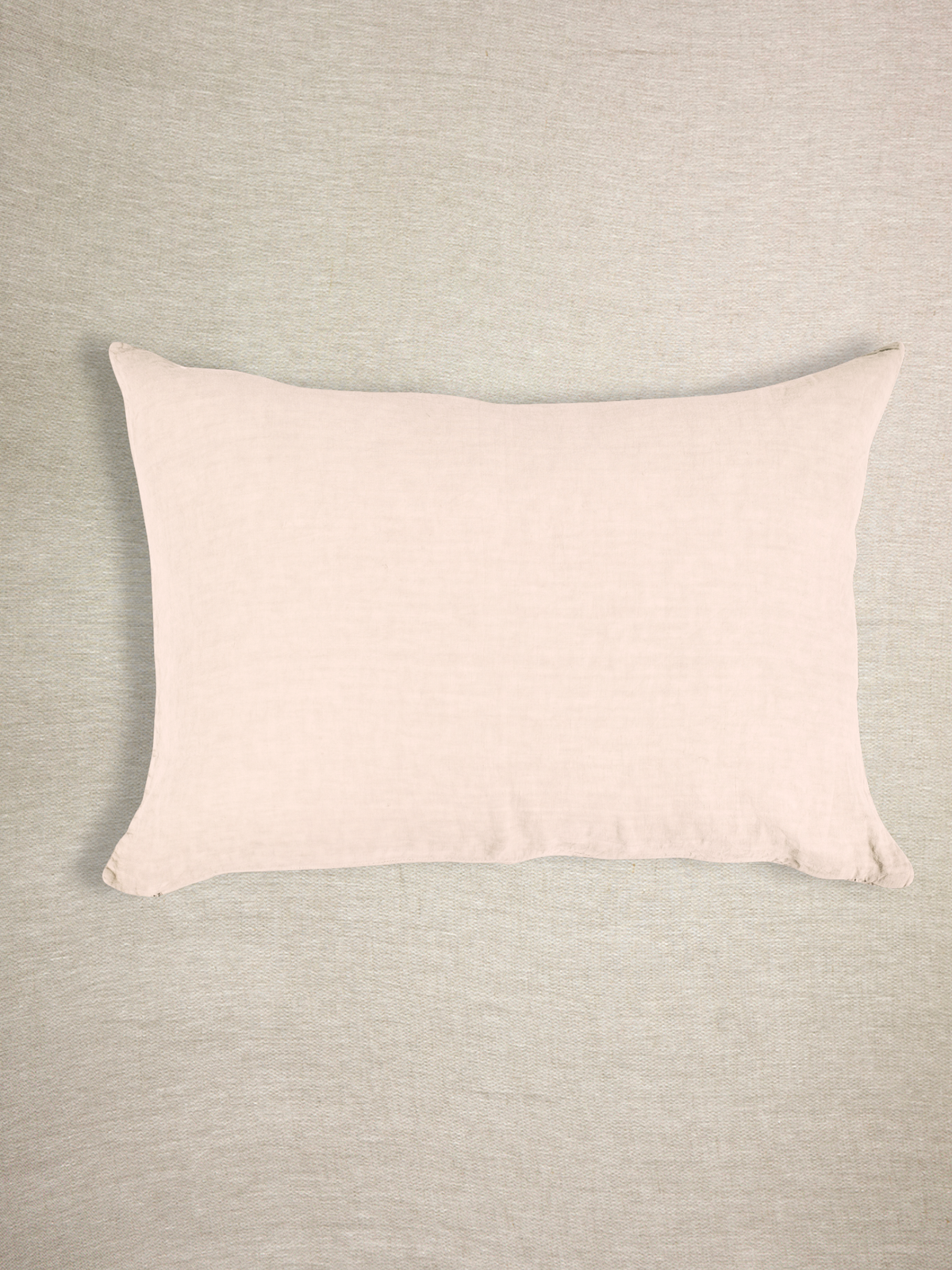 Funda de Almohada · Puro Lino Lavado · Color Rosa Palo