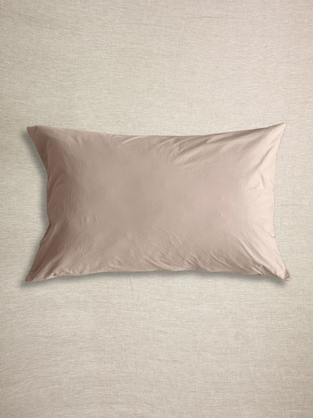 Funda de Almohada · Algodón Lavado · Color Rosa Palo