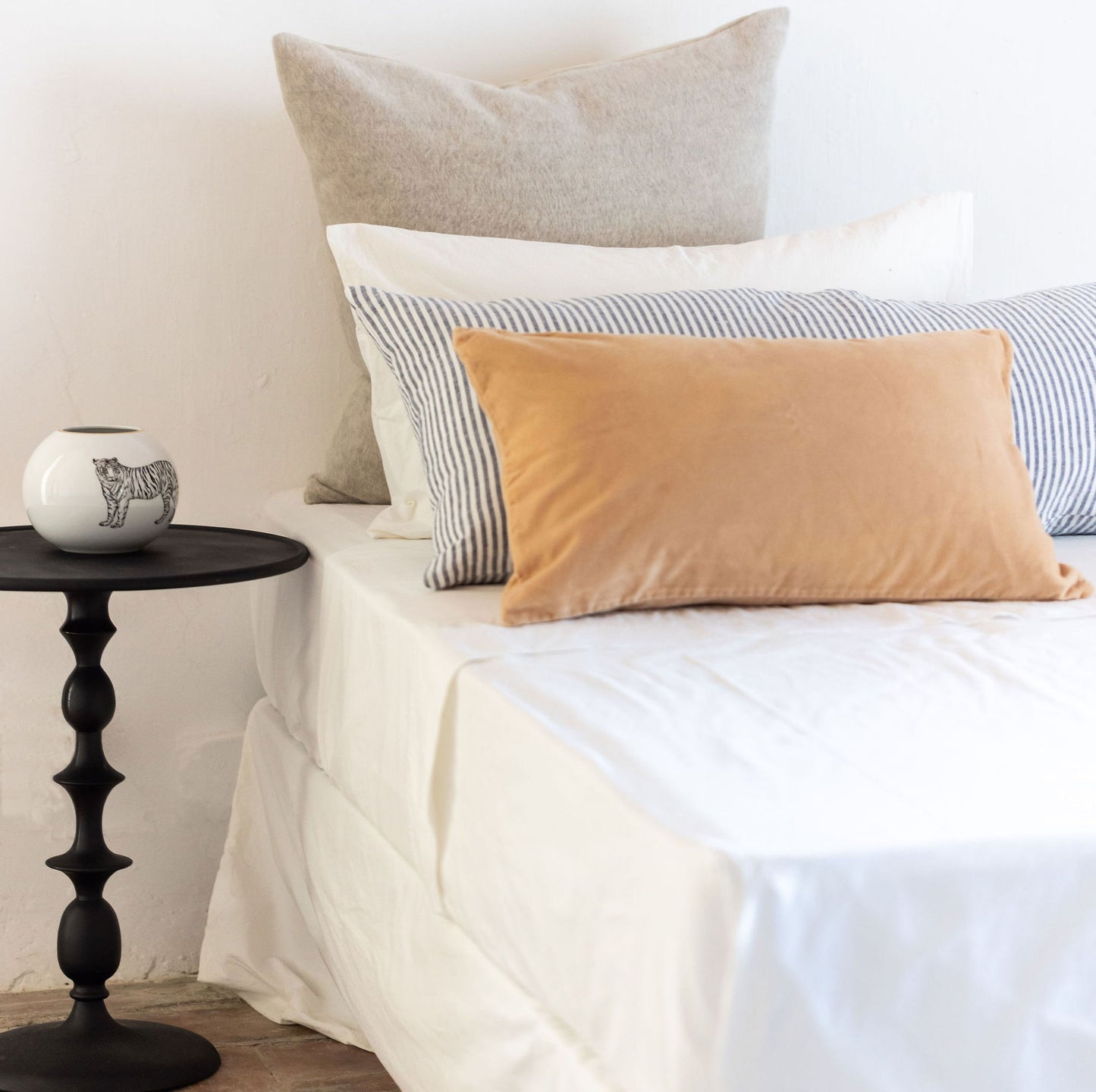 Cojín largo Francis · Puro Lino lavado rayas