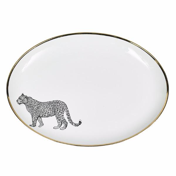 Fuente ovalada grande de Limoges con diseño leopardo Lo de Manuela