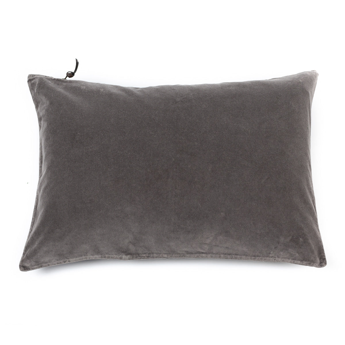 Funda De Cojín · Terciopelo Lavado · Gris Plomo