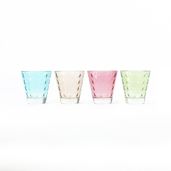 Vasos Cristal · Set de 4 · Colores – Lo de Manuela