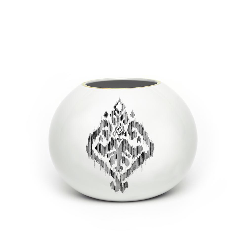 Jarrón Pequeño · Porcelana De Limoges · Diseño Ikat - Lo de Manuela