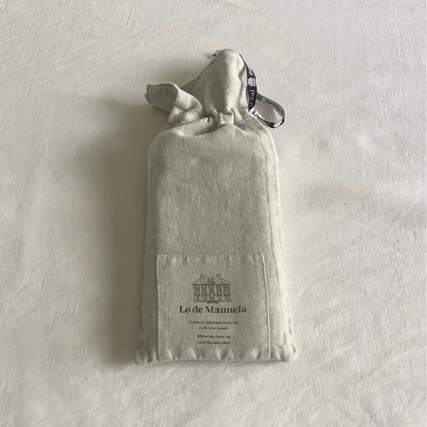 Funda de Almohada · Puro Lino Lavado · Color Beige