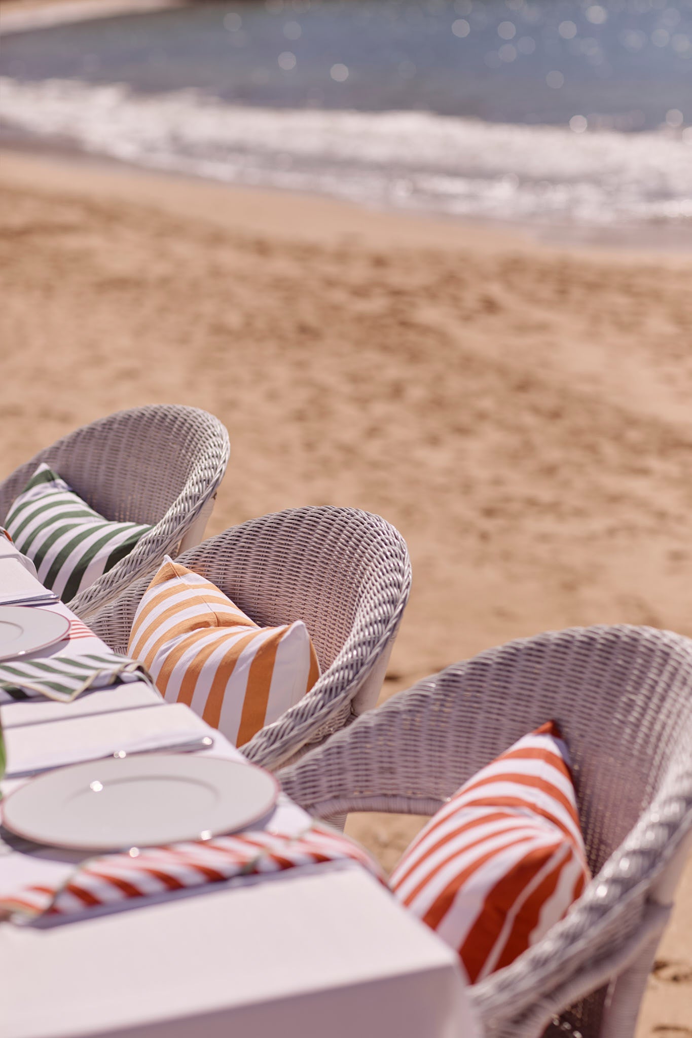 Funda De Cojín Estampado manual · Algodón Lavado · Diseño Playa