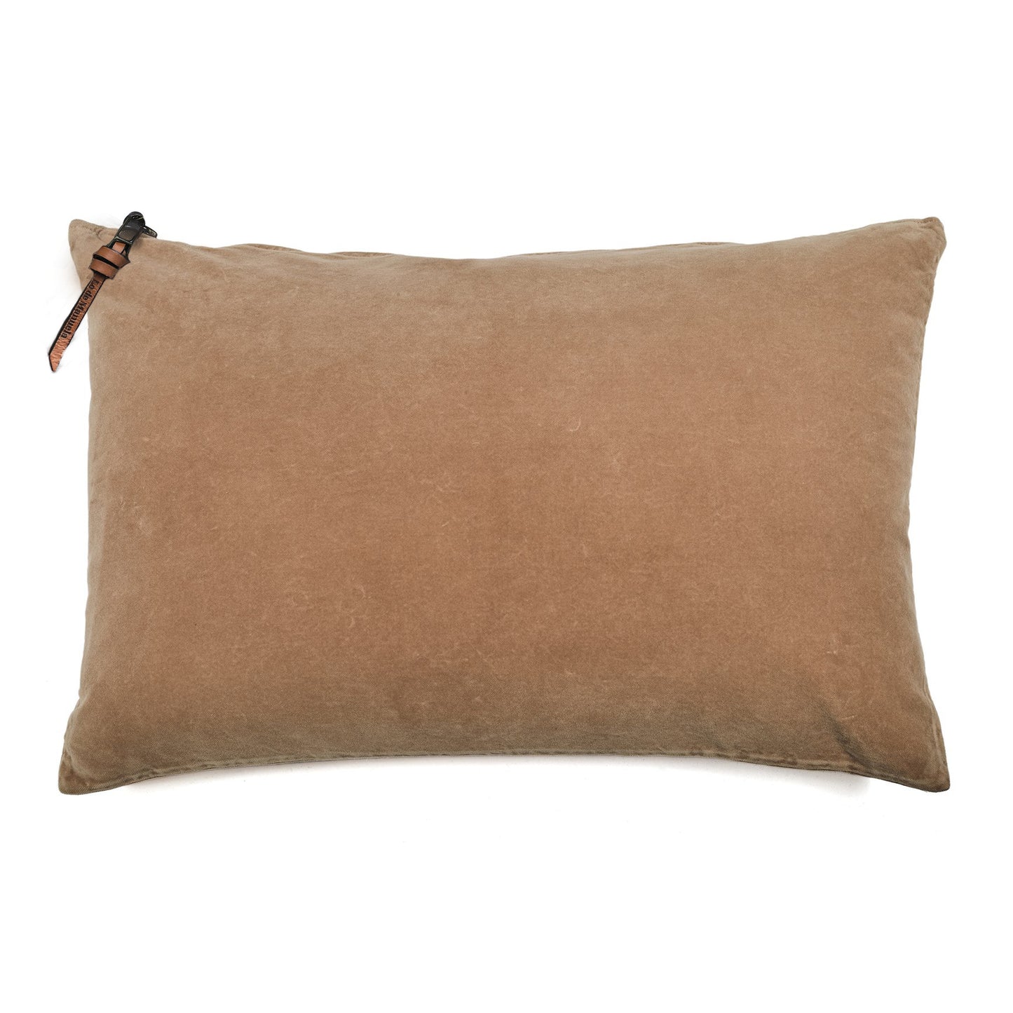 Funda De Cojín · Terciopelo Lavado · Camel Oscuro