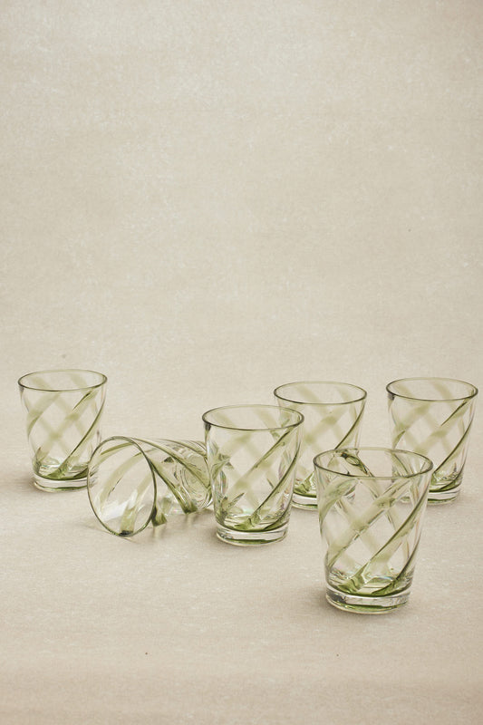Cups - Methacrylate - Spiral Design - Set of 6