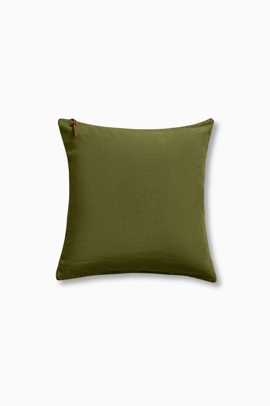 Funda De Cojín · Puro Lino Lavado · Verde Oliva