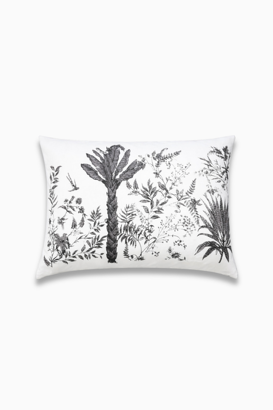 Funda De Cojín Estampado · Puro Lino Lavado · Diseño Garden