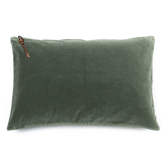 Funda De Cojín · Terciopelo Lavado · Verde Acacia