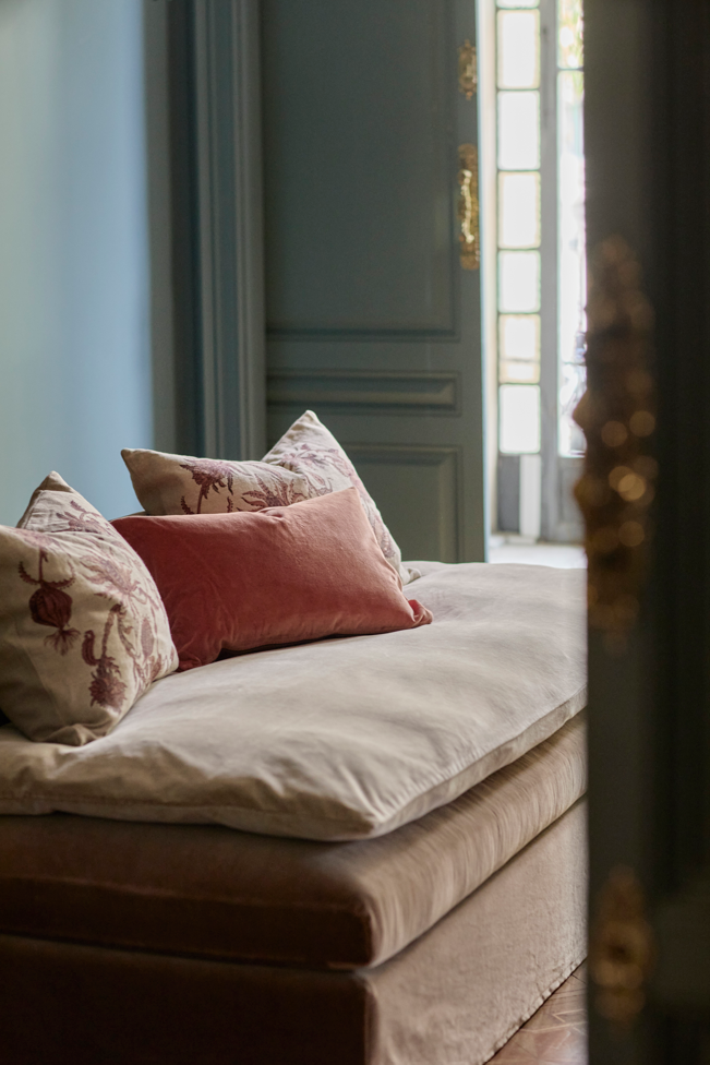 Funda de Cojín · Puro Lino Lavado · Harris · Burdeos