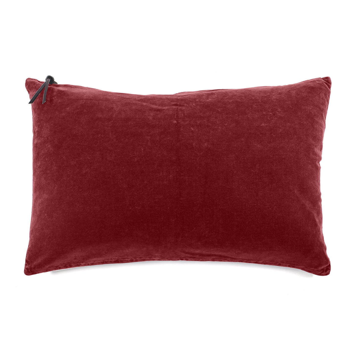 Funda De Cojín · Terciopelo Lavado · Burdeos