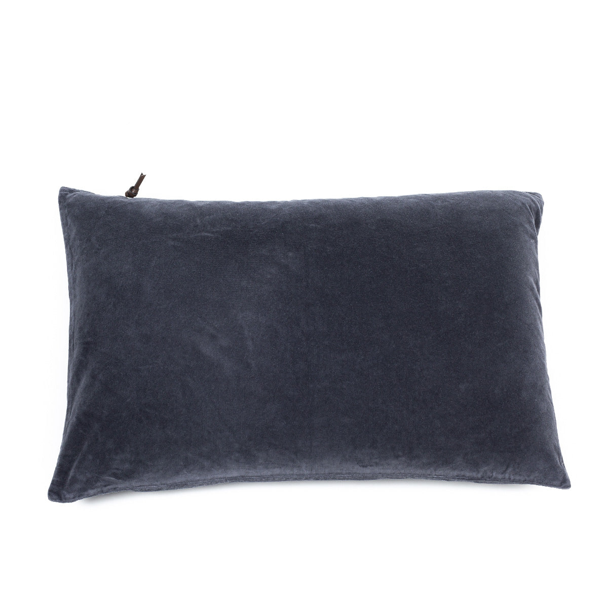 Funda De Cojín · Terciopelo Lavado · Azul Piedra