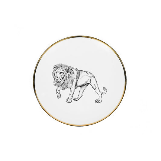 Dessert plate - Limoges Porcelain - Lion Design