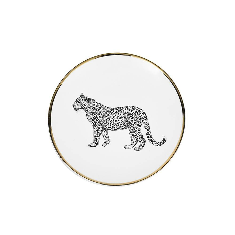 Bread plate 15 cm - Limoges Porcelain - Leopard Design