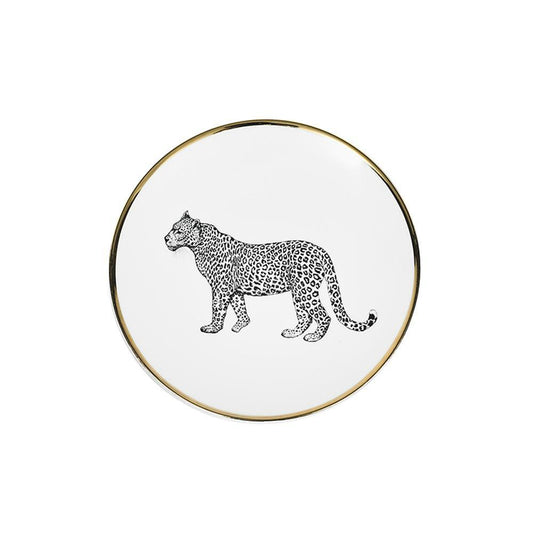 Bread plate 15 cm - Limoges Porcelain - Leopard Design