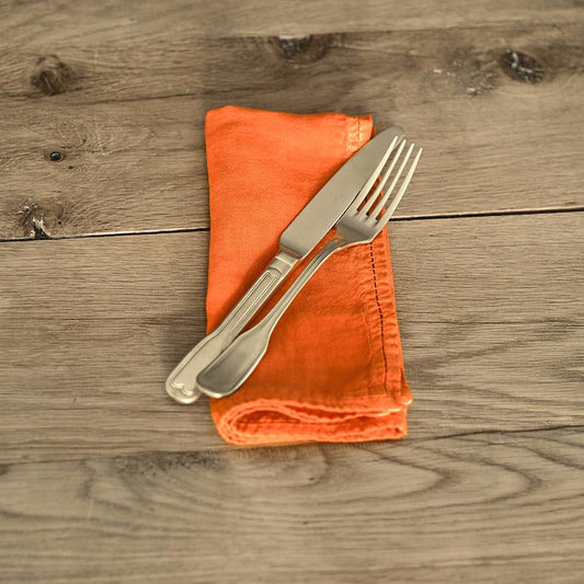 Napkin - Pure Washed Linen - Color Orange - Lo de Manuela