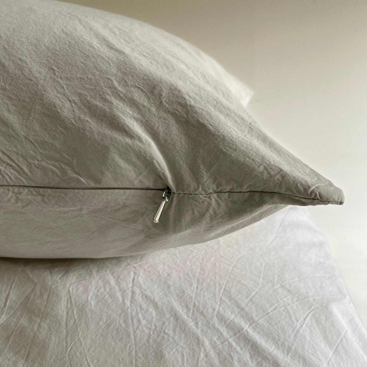 Pillow Case - Washed Cotton - Beige Color