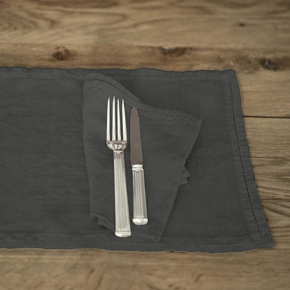 Servilleta · Puro Lino Lavado · Gris Plomo
