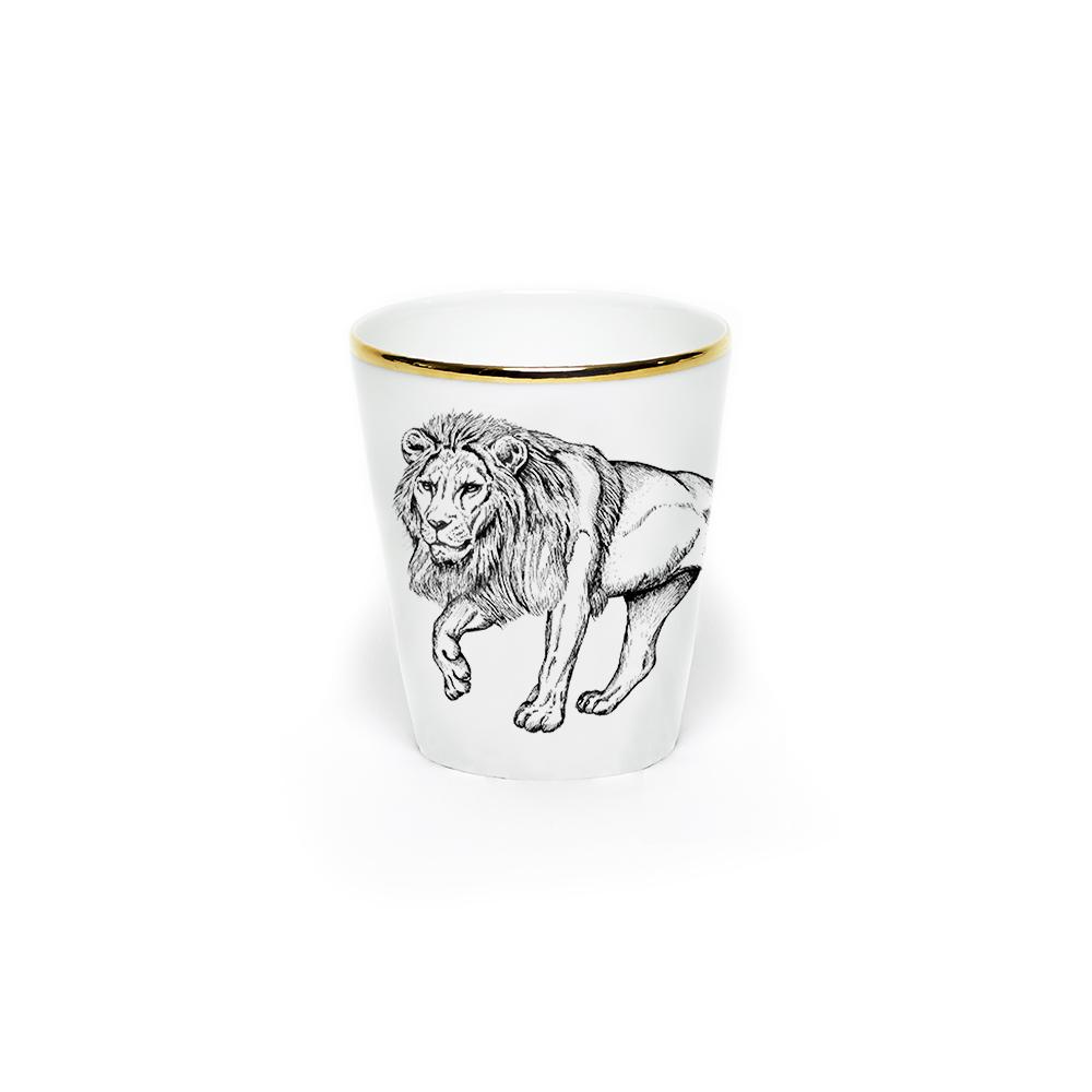 Tumbler - Limoges Porcelain - Lion Design - Lo de Manuela