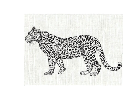 Silkscreen On Linen For Framing - Leopard Design