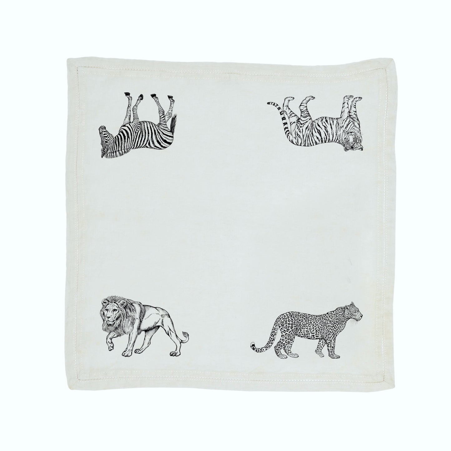 Servilleta Estampada · Puro Lino Lavado · Diseño Serengeti