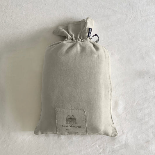 Sábana Bajera · Puro Lino Lavado · Color Beige