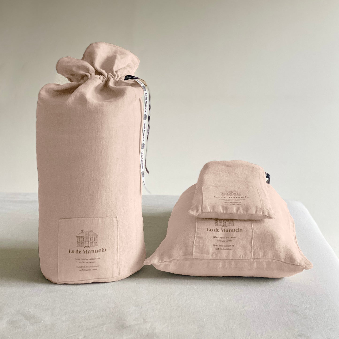 Duvet Cover - Pure Washed Linen - Pale Pink Color