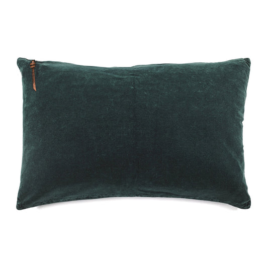Funda De Cojín · Terciopelo Lavado · Verde Inglés