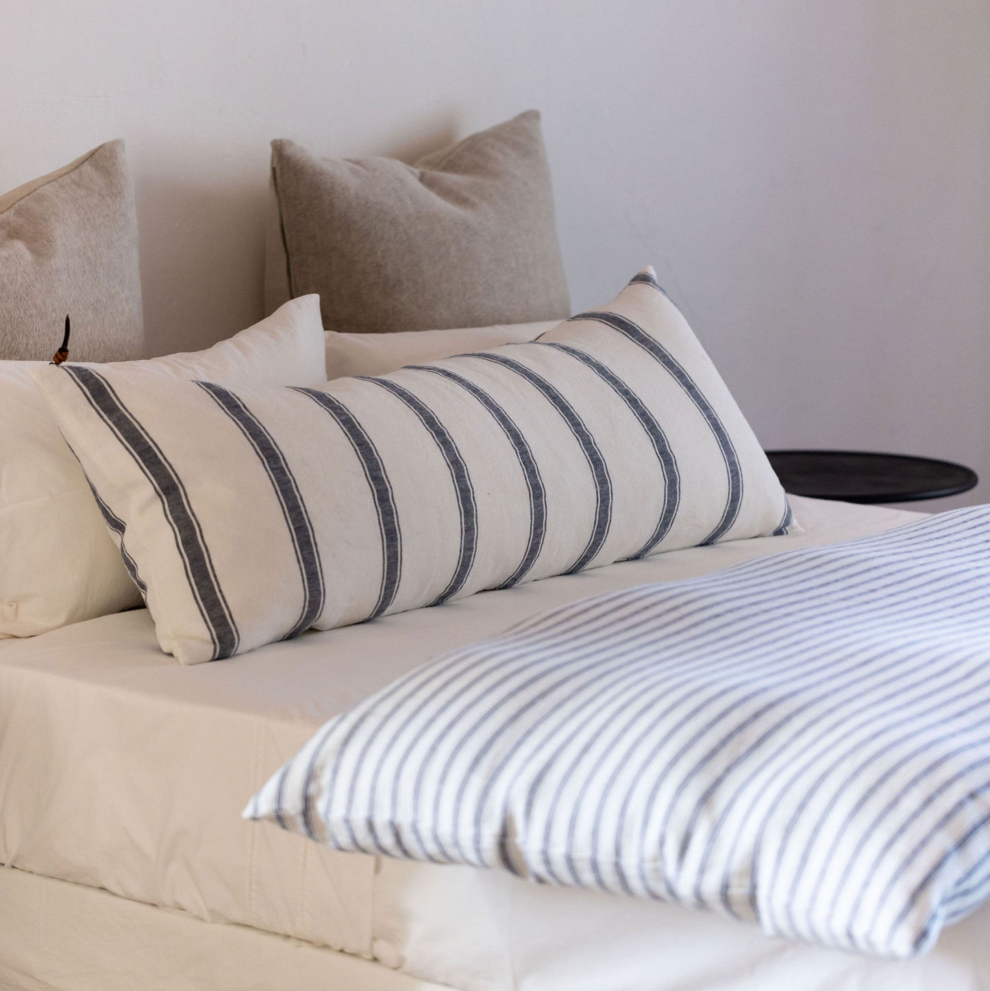 Coussin long Jeff - Pure Linen washed stripes
