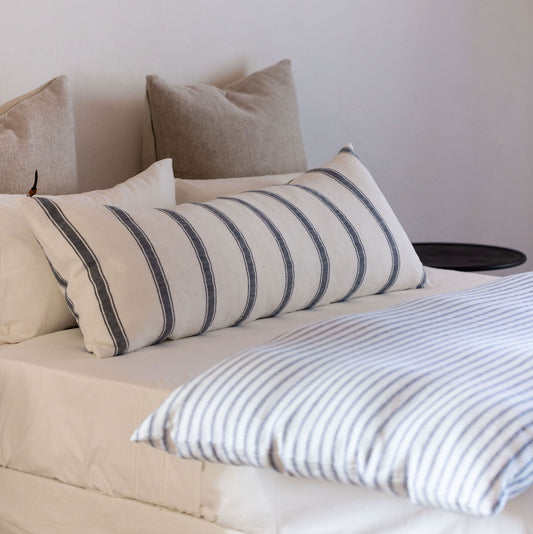 Coussin long Jeff - Pure Linen washed stripes