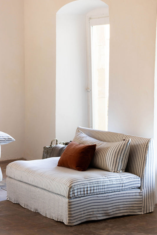 Sofá rayas · Puro Lino lavado · Roy