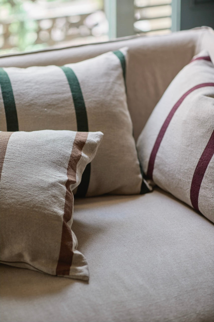 Funda de Cojín · Puro Lino Lavado · Rayas