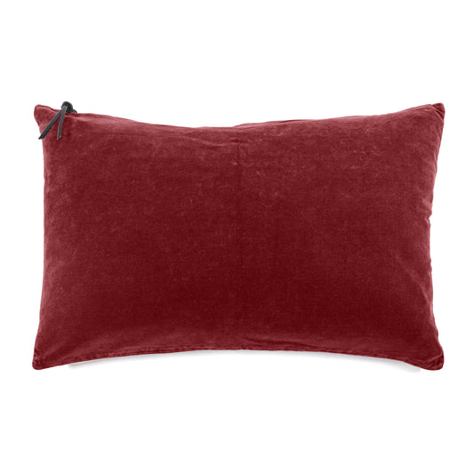 Funda De Cojín · Terciopelo Lavado · Burdeos