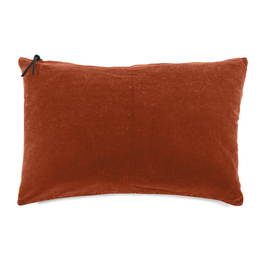 Housse de coussin 60X40 - Velours lavé - Couleur orange foncé - Lo de Manuela