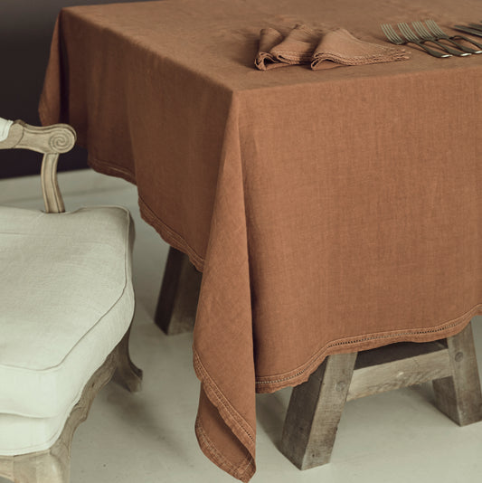 Nappe - Pur lin lavé - Terracotta